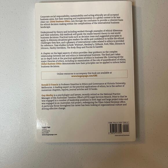 Ronald D. Francis & Guy Murfey Global Business Ethics Book - Picture 3 of 7